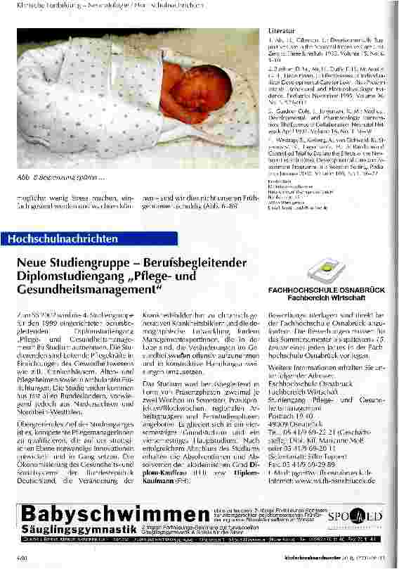 Vorschauseite 3: Besseres outcome für Frühgeborene durch NIDCAP