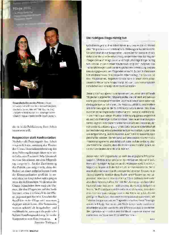Vorschauseite 2: PFLEGEKONGRESS 2011Der Mensch im Mittelpunkt