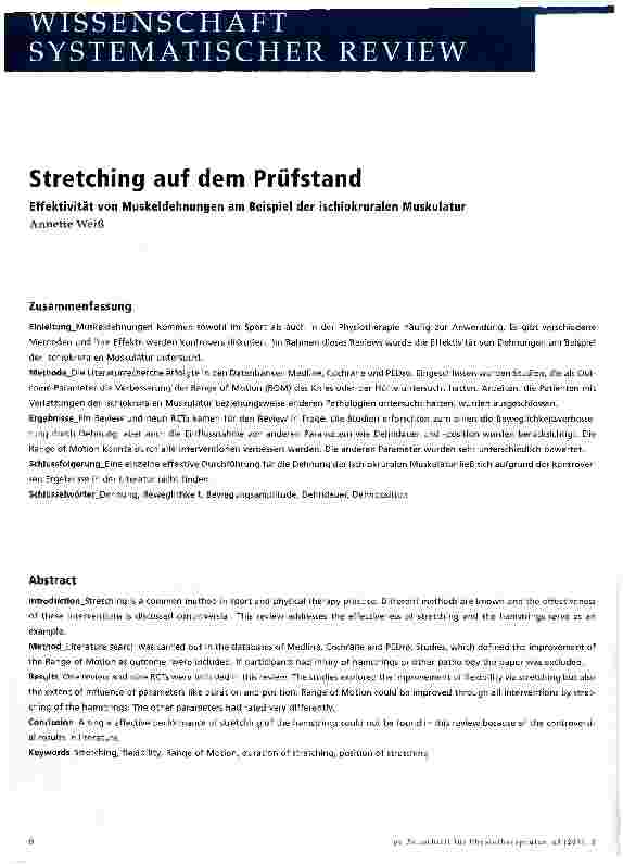 Vorschauseite 1: Stretching auf dem Prüfstand