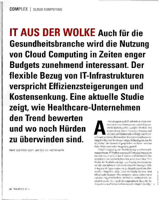 Vorschauseite 1: IT AUS DER WOLKE