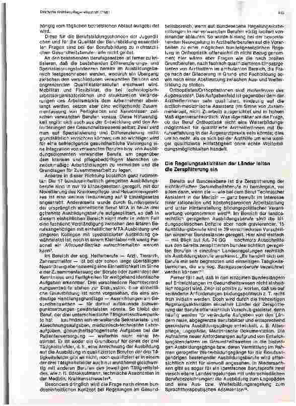 Vorschauseite 3: Die Regelsituation in der Aus-u. Weiterbildung zu nichtärztlichen Gesundheitsberufen