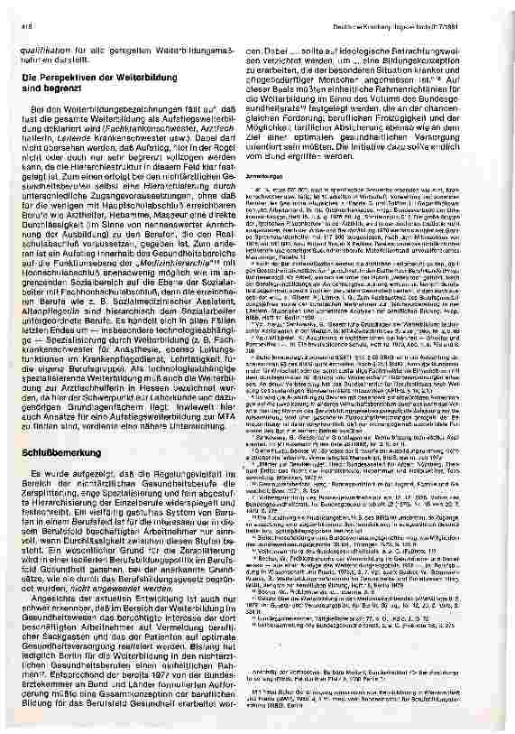 Vorschauseite 6: Die Regelsituation in der Aus-u. Weiterbildung zu nichtärztlichen Gesundheitsberufen