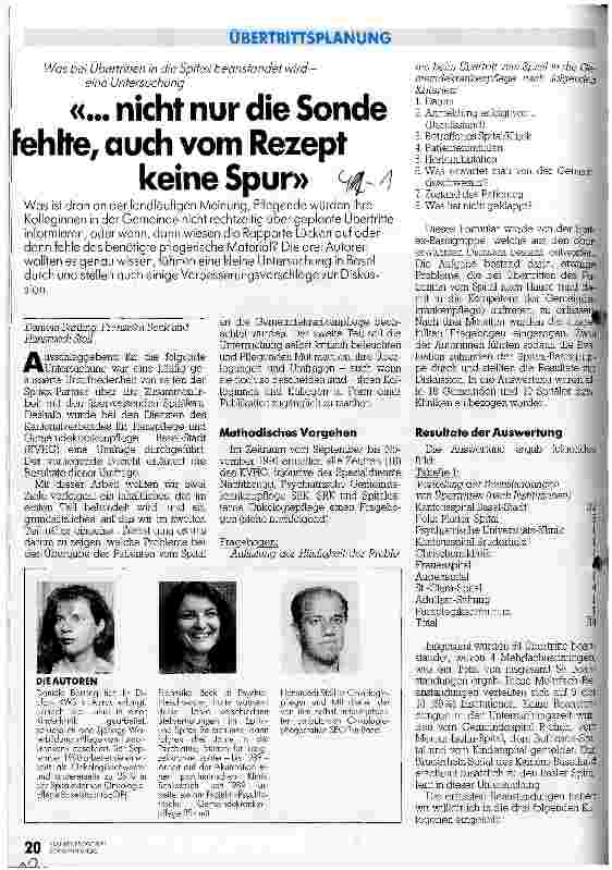 Vorschauseite 1: ...nicht nur die Sonde fehlte, auch vom Rezept keine Spur Was bei Übertritten in die Spitex beanstandet wird