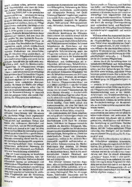 Vorschauseite 4: Pflegeversicherung gegen Armut und Unterversorgung im Alter