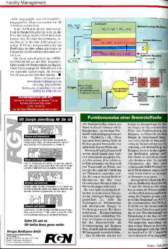 Vorschauseite 3: Hochtemperatur-Brennstoffzellen liefern Öko-Energie Neue Perspektiven für die Energiebereitstellung