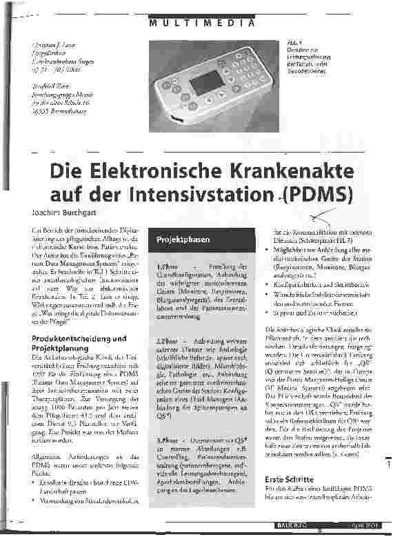 Vorschauseite 4: Mobile Leistungserfassung im Krankenhaus Chancen für die Pflege