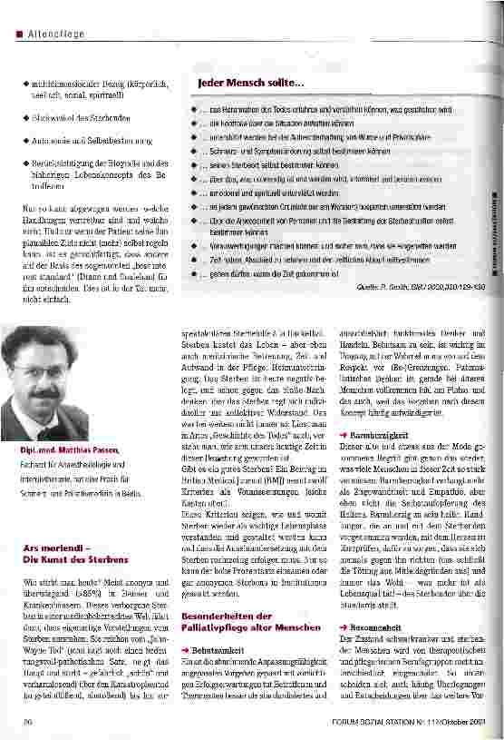 Vorschauseite 3: Palliativbetreuung alter Menschen