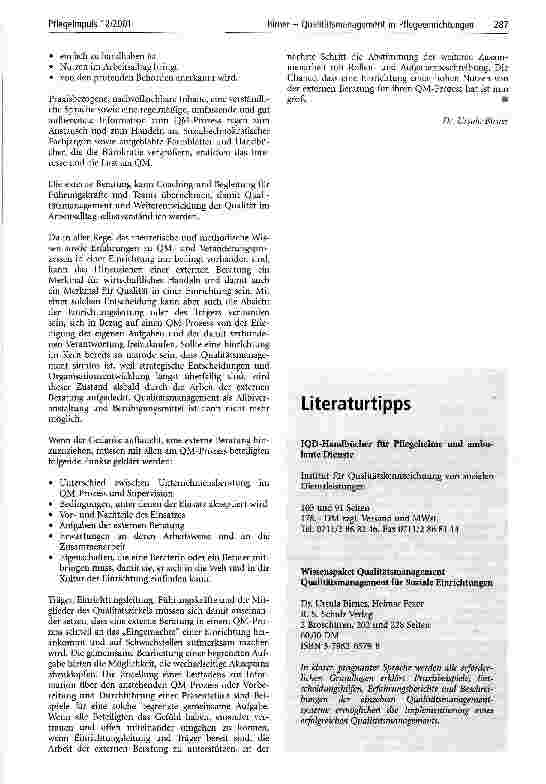 Vorschauseite 3: Qualitätsmanagement in Pflegeeinrichtungen aus der Sicht einer Unternehmensberatung