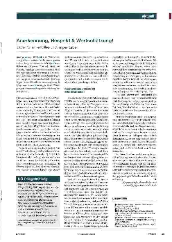 Vorschauseite 1: Anerkennung, Respekt & Wertschätzung!