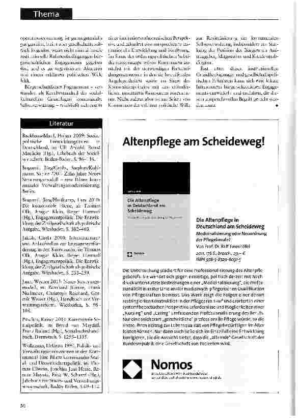 Vorschauseite 3: Kommunale Selbstverwaltung in der ZivilgesellschaftPlädoyer für die bürgerschaftliche Revitalisierung einer modernen Institution