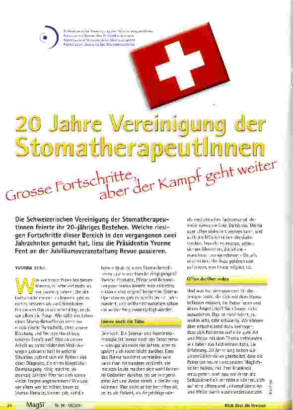 Vorschauseite 1: 20 Jahre Vereinigung der StomatherapeutInnen