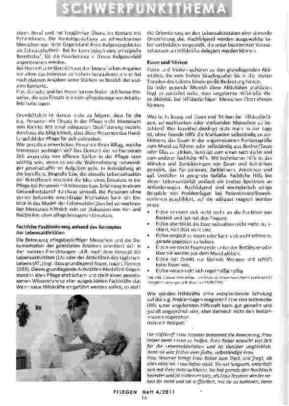 Vorschauseite 4: PFLEGENOTSTAND UND NEUE LÖSUNGEN? Zum Einsatz von erwerbslosen Personen in der Pflege -Diskussion und Positionsbestimmung