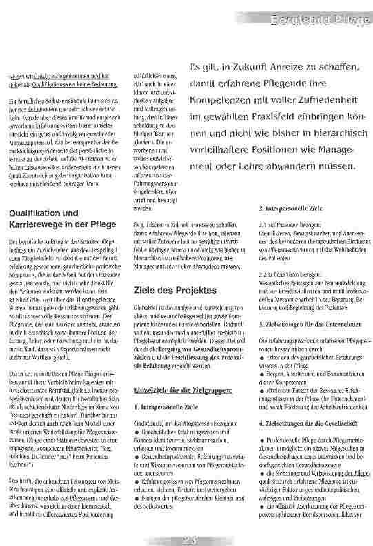 Vorschauseite 2: Meisterhafte Pflegekunst Evidence Based Nursing-Kongress, Bad Ischl: Projektbericht