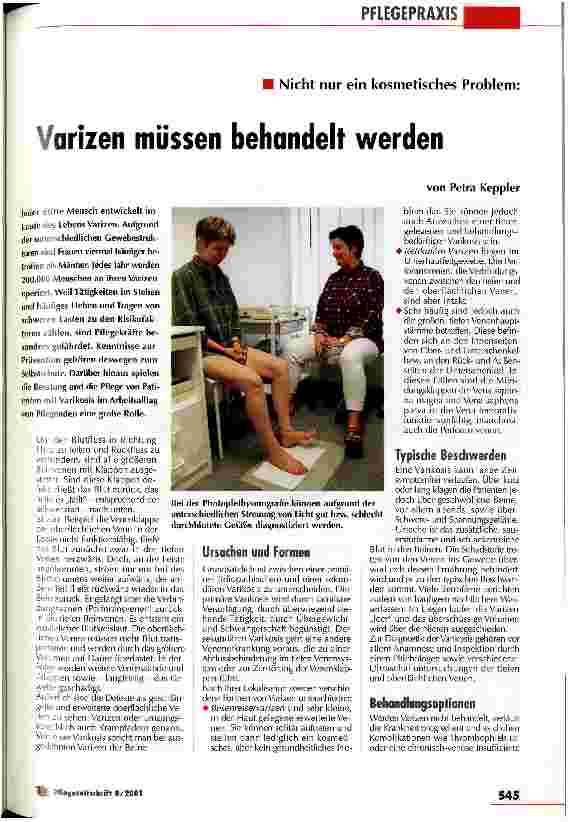 Vorschauseite 1: Varizen müssen behandelt werden
