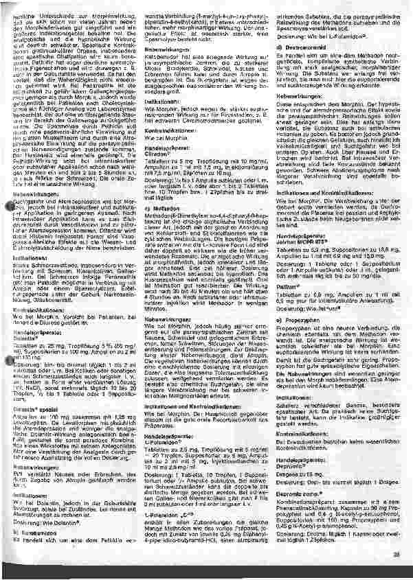 Vorschauseite 3: Kleine Arzneimittelkunde 46. Folge: IX. Medikamente mit vorwiegenden Angriffspunkt am Zentralnervensystem Narcotika (Forts)