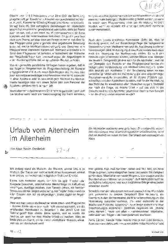 Vorschauseite 2: Medikamentenversorgung in Altenund Pflegeheimen