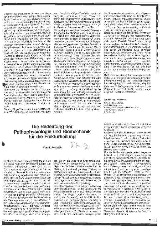 Vorschauseite 1: Die Bedeutung der Pathophysiologie und Biomechanik für die Frakturheilung