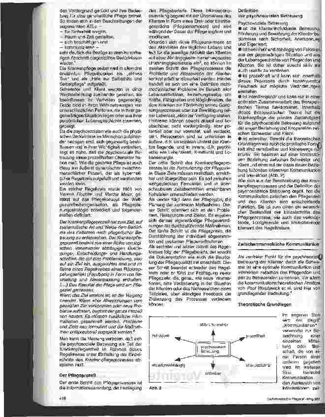 Vorschauseite 2: Die neue Pflege - ein holistisches Modell 3. Folge: Die psychosoziale Betreuung der Klienten