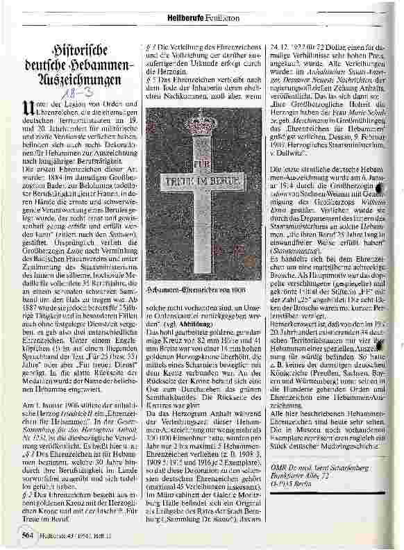 Vorschauseite 1: Historische deutsche Hebammenauszeichnungen