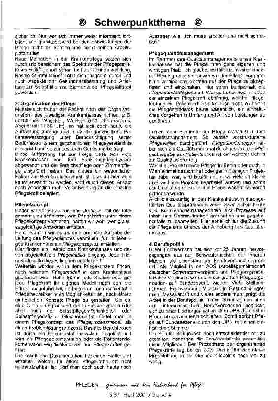 Vorschauseite 3: Entwicklung der Krankenpflege im Krankenhaus von 1976 - 2001