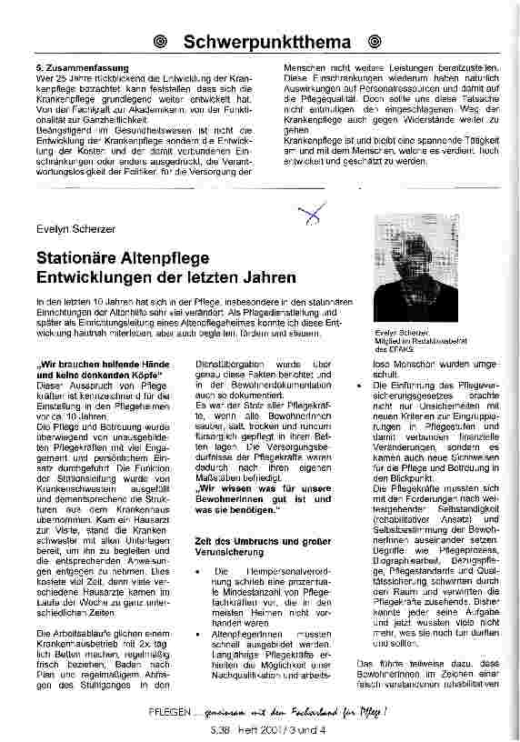 Vorschauseite 4: Entwicklung der Krankenpflege im Krankenhaus von 1976 - 2001