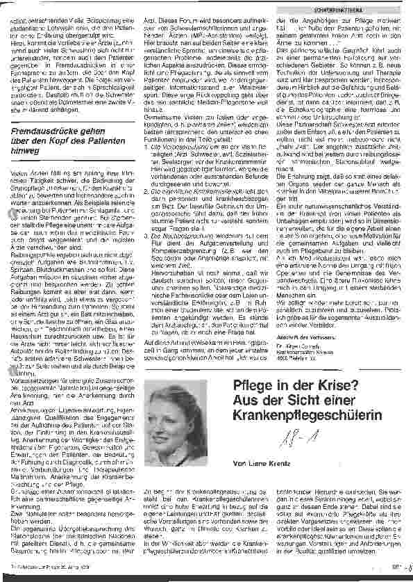 Vorschauseite 1: Plege in der Krise? Aus der Sicht einer Krankenpflegeschülerin