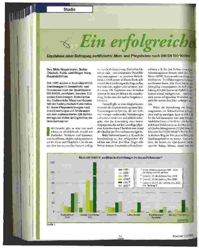 Vorschauseite 1: Ein erfolgreicher Qualitäts-Sprung Ergebnisse einer Befragung zertifizierter Altenund Pflegeheime nach DIN EN ISO 9000ff