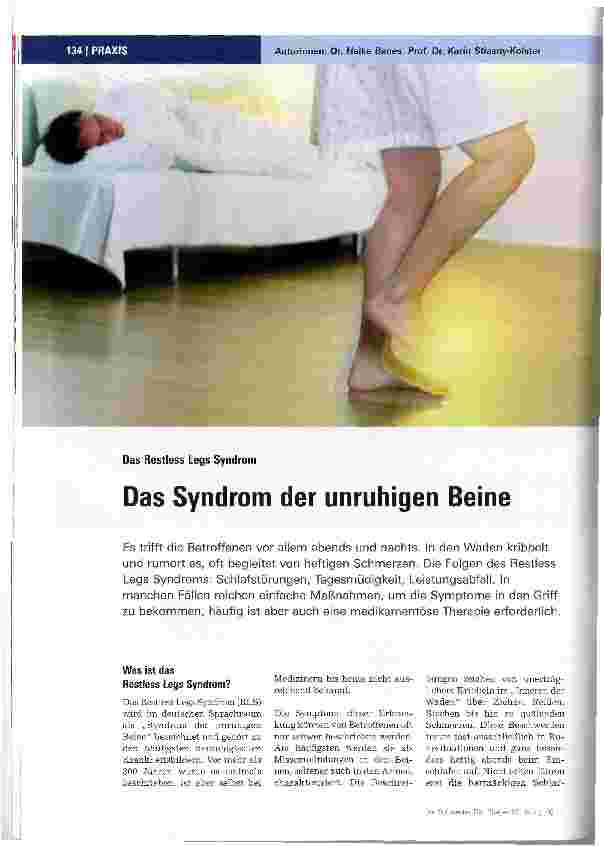 Vorschauseite 1: Das Restless Legs SyndromDas Syndrom der unruhigen Beine
