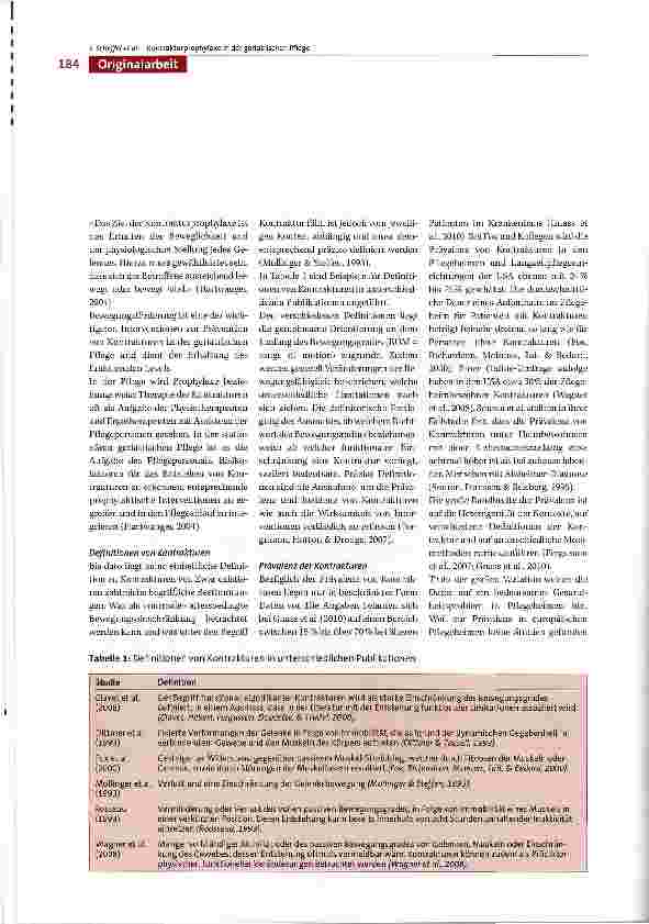 Vorschauseite 2: Präventive Maßnahmen zur Kontrakturprophylaxein der geriatrischen Pflege«Eine systematische Übersichtsarbeit.