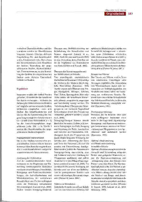 Vorschauseite 5: Präventive Maßnahmen zur Kontrakturprophylaxein der geriatrischen Pflege«Eine systematische Übersichtsarbeit.