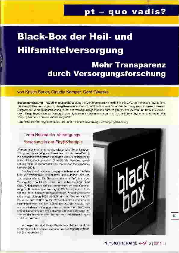 Vorschauseite 1: Black-Box der Heilund Hilfsmittelversorgung