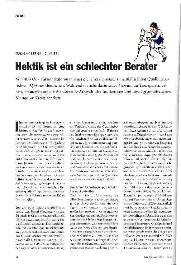Vorschauseite 1: Hektik ist ein schlechter Berater