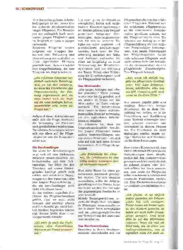 Vorschauseite 3: Der Pflegenachwuchs heute ganz anders als gestern