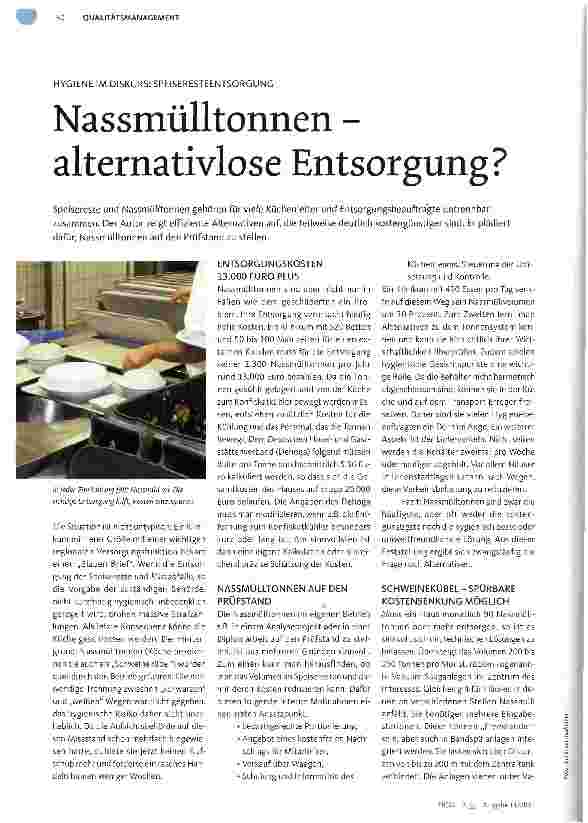 Vorschauseite 1: Nassmülltonnen -alternativlose Entsorgung?