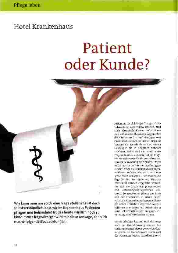Vorschauseite 1: Patient oder Kunde?