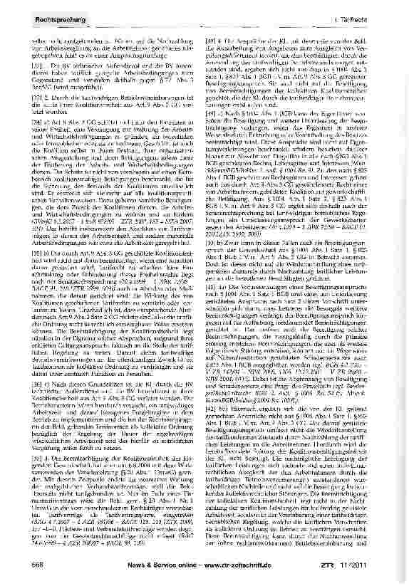 Vorschauseite 2: Gewerkschaftlicher Beseitigungsanspruch bei tarifwidrigen betrieblichen RegelungenGG Art. 9 Abs. 3; BGB §§823, 1004; ZPO §253 Abs. 2, §940; ArbGG§2a