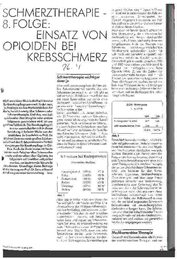 Vorschauseite 1: Schmerztherapie - 8. Folge: Einsatz von Opioden bei Krebsschmerzen