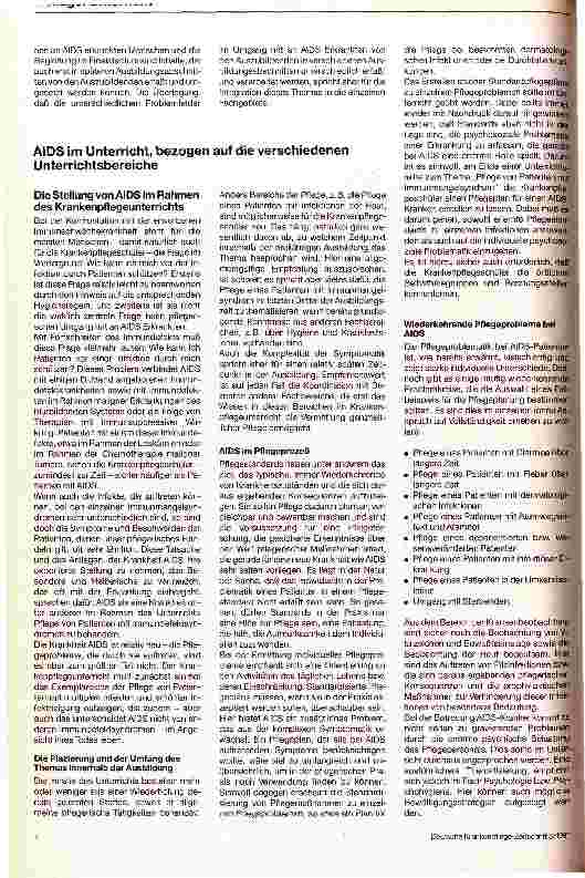 Vorschauseite 3: AIDS im Krankenpflegeunterricht