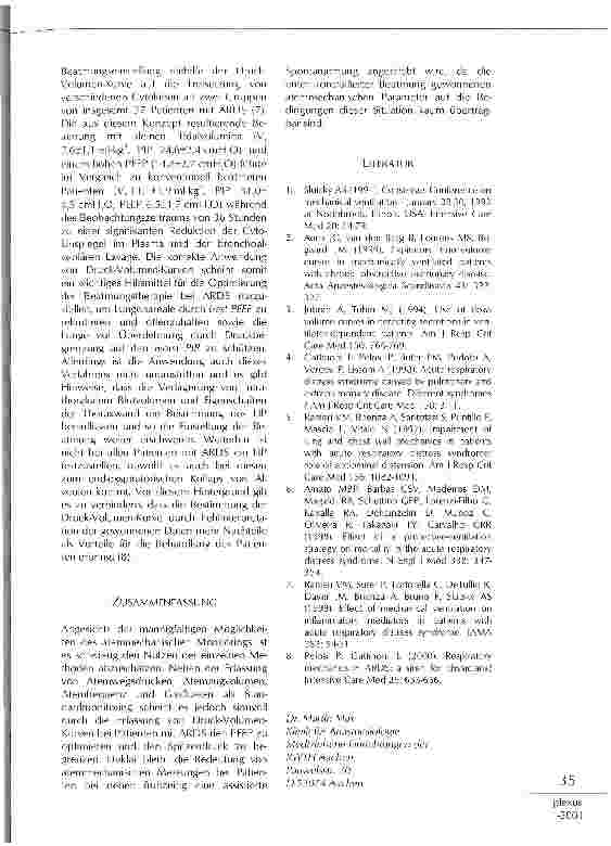 Vorschauseite 4: Atemmechanische Parameter - Hilfreiche Größen bei der Behandlung des akuten Lungenversagens?