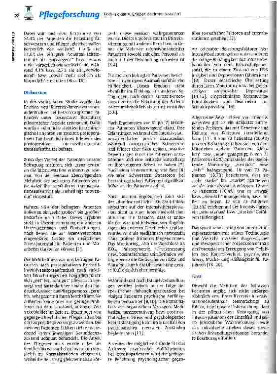 Vorschauseite 5: Wie erleben postoperative, herzchirurgische Patienten die pflegerische Versorgung auf der Intensivstation?