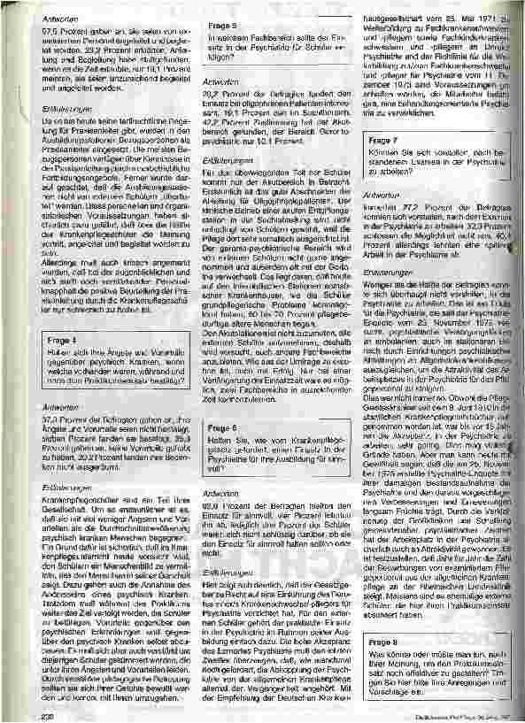 Vorschauseite 2: Praktische Ausbildung in der Psychiatrie - Ergebnisse einer Umfrage bei externen Krankenpflegeschülern