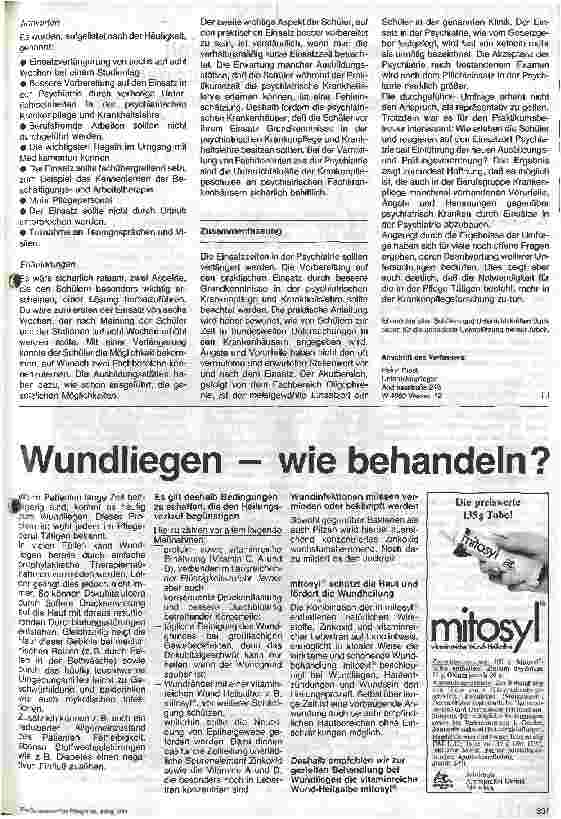 Vorschauseite 3: Praktische Ausbildung in der Psychiatrie - Ergebnisse einer Umfrage bei externen Krankenpflegeschülern