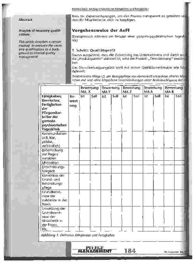 Vorschauseite 2: Analyse erforderlicher Fähigkeiten und Fertigkeiten