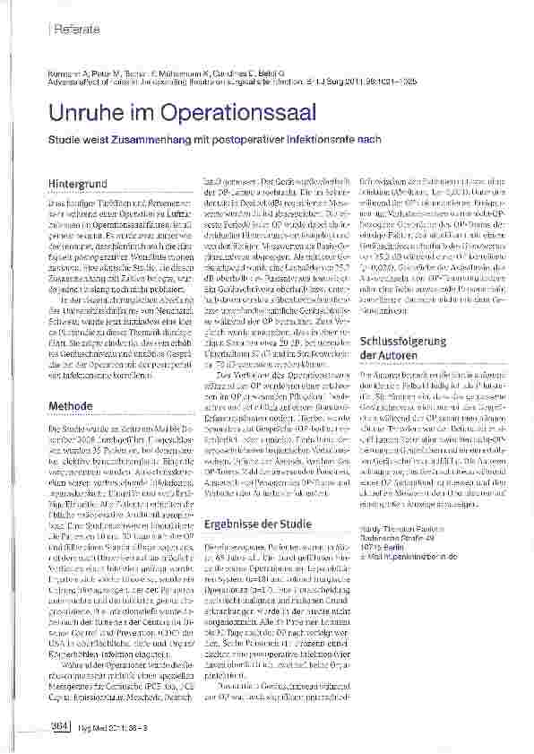 Vorschauseite 1: Unruhe im Operationssaal