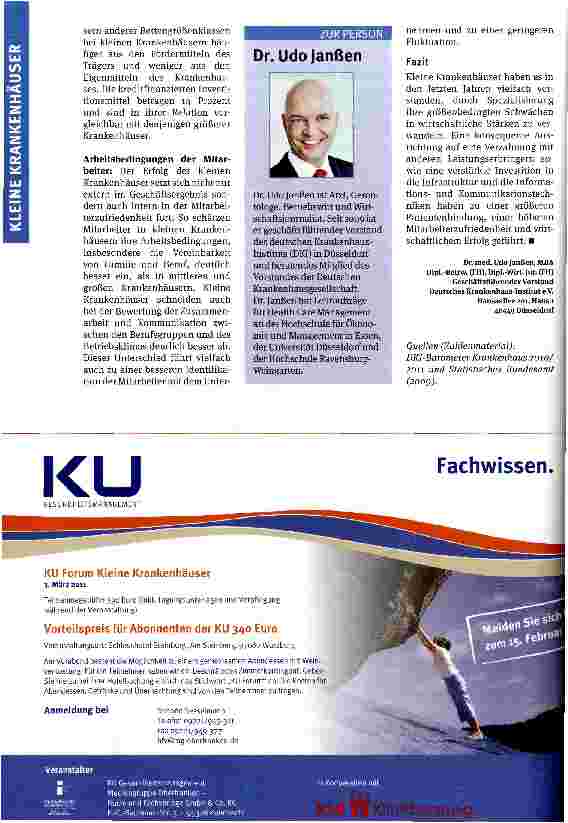 Vorschauseite 2: Erfolgreich in der NischeDie Erfolgsfaktoren für kleine Krankenhäuser: Spezialisierung und Vernetzung