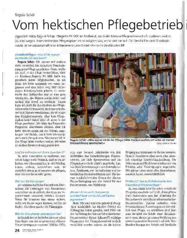 Vorschauseite 1: Vom hektischen Pflegebetrieb ins stille Archiv