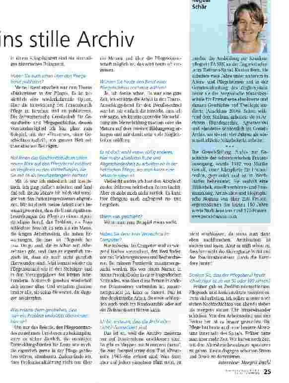 Vorschauseite 2: Vom hektischen Pflegebetrieb ins stille Archiv
