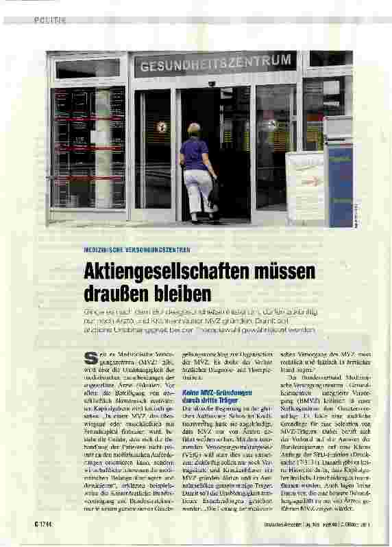 Vorschauseite 1: Aktiengesellschaften müssen draußen bleiben