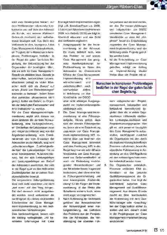 Vorschauseite 2: Die Implementierung von Case Management als Organisationsaufgabe