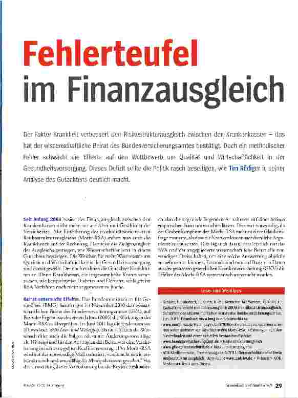 Vorschauseite 1: Fehlerteufel im Finanzausgleich